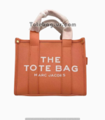Leather Tote Bag in Orange Salmon By Marc Jacobs