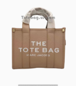 Leather Tote Bag in Dark Chestnut By Marc Jacobs