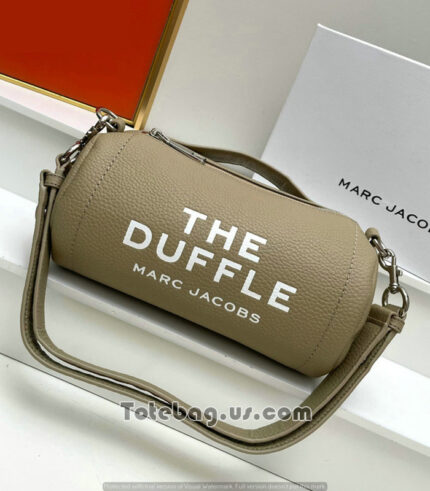 Leather Duffle Tote Bag in Dark Beige By Marc Jacobs