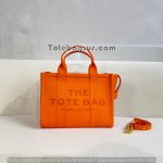 Deep Orange Leather Tote Bag by Marc Jacobs Online