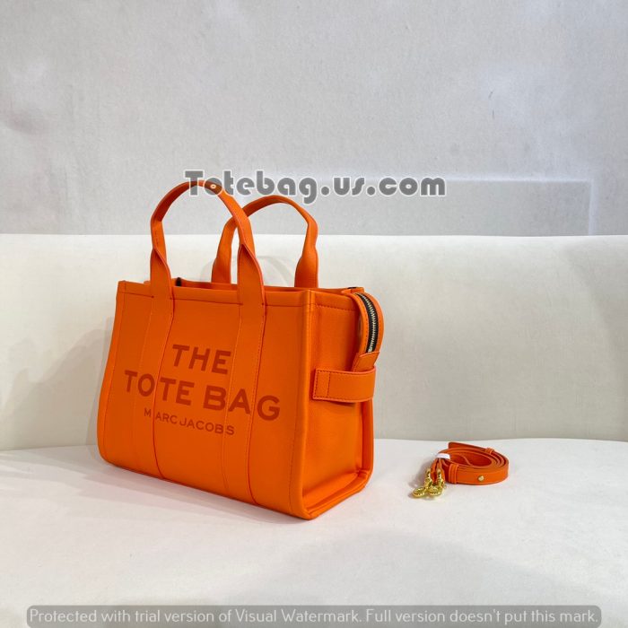 Deep Orange leather-the-tote-bag