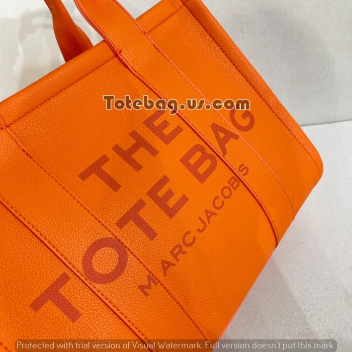 Deep Orange leather-the-tote-bag