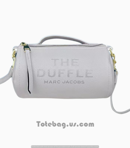 Leather Duffle Tote Bag in Silver By Marc Jacobs