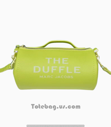 Leather Duffle Tote Bag in Greenish Yellow By Marc Jacobs