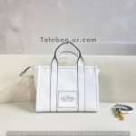 Titan White leather-the-tote-bag