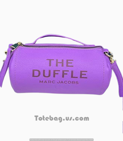 Leather Duffle Bag in Vibrant Purple