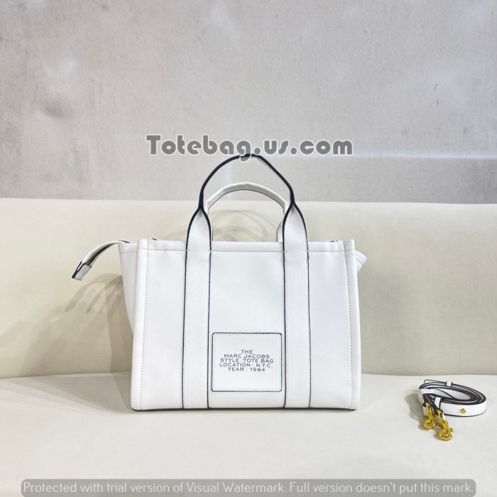 Titan White leather-the-tote-bag
