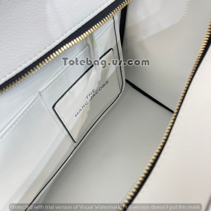 Titan White Leather Tote Bag by Marc Jacobs - Image 3