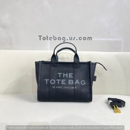 Shop Leather Tote Bag in Black By Marc Jacobs