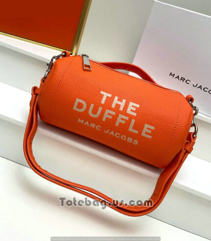 Leather Duffle Tote Bag in Burning Orange By Marc Jacobs