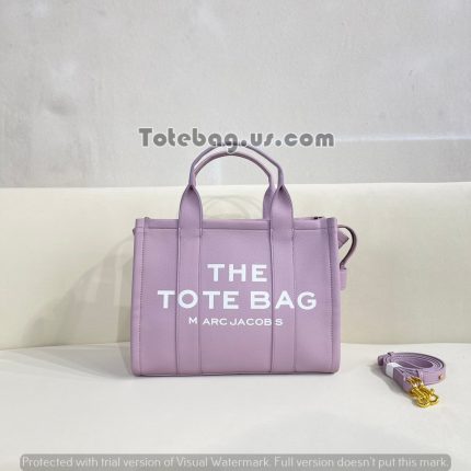 Purple Leather Tote Bag by Marc Jacobs