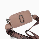 Brandy Rose Grey Logo The Snapshot Bag By Marc Jacobs